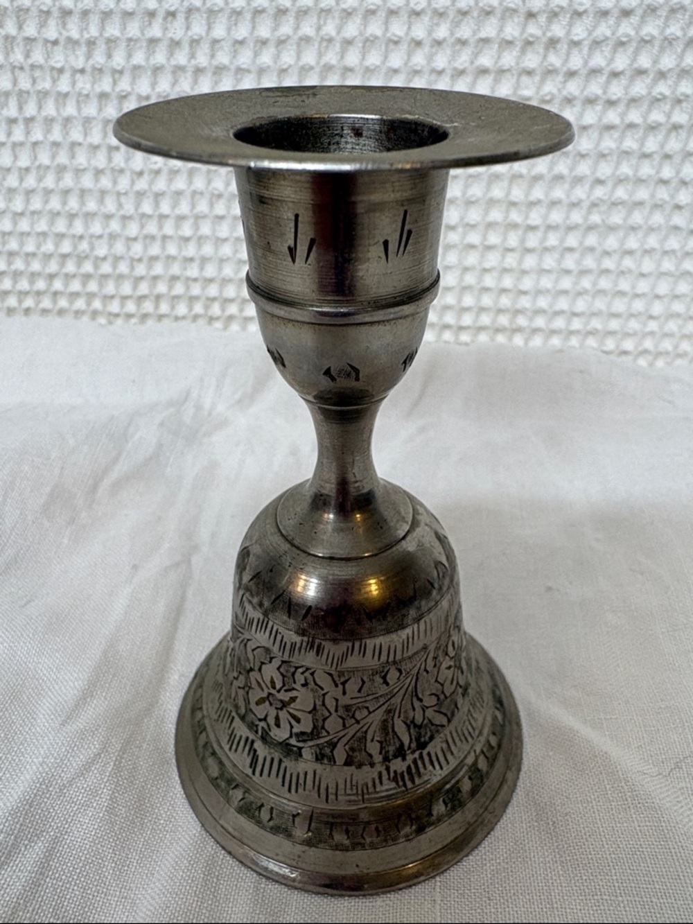 Silver plated bell/candle holder